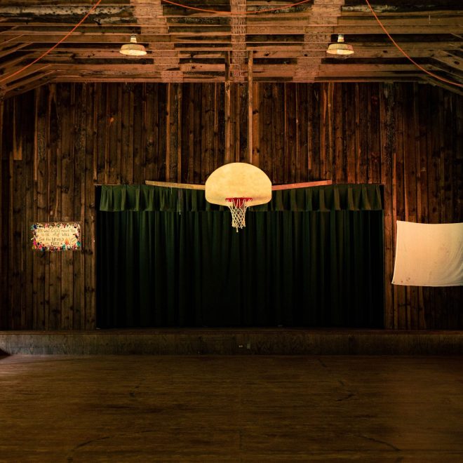 An indoor photography of basketball court